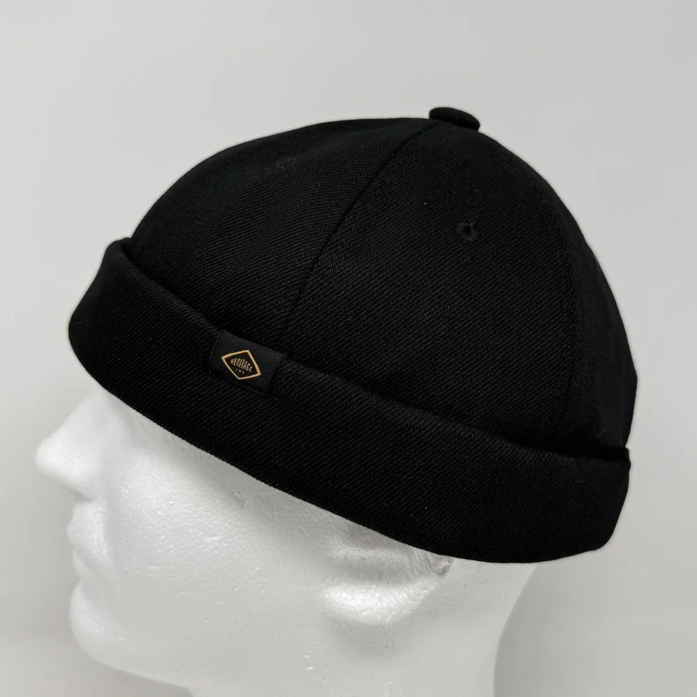 Monoflow Heritage‎ Black Brimless Docker Cap Adjustable Strapback Miki Hat